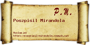Poszpisil Mirandola névjegykártya